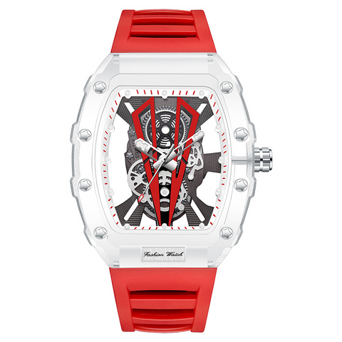 Carlophis K-2395B Flux Transparent Tonneau Watch - Unisex & Fashion Jelly