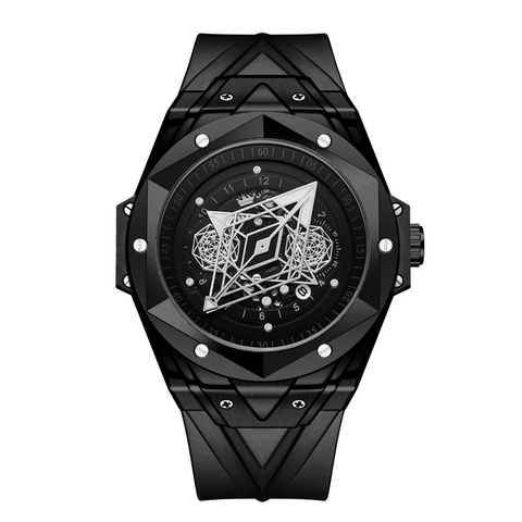 Carlophis K-2101B Nexus Hexagonal Ana-Digi Watch - Men's & Skeleton Dial