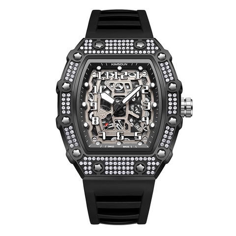 Carlophis K-2404B-YZ Vector Men's Tonneau Watch - Motorsport-Inspired
