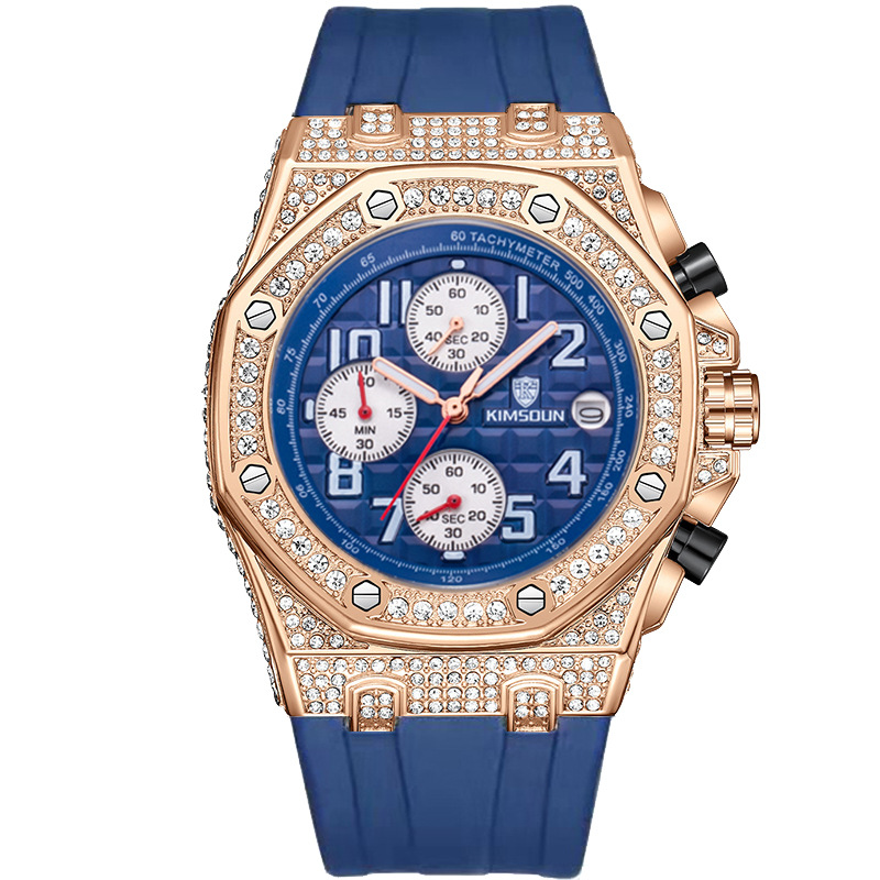 Carlophis K-1225B Regal Crystal-Accent Watch - Unisex & Dual-Display