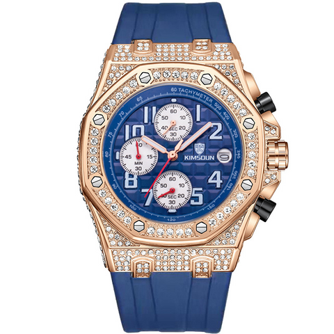 Carlophis K-1225B Regal Crystal-Accent Watch - Unisex & Dual-Display