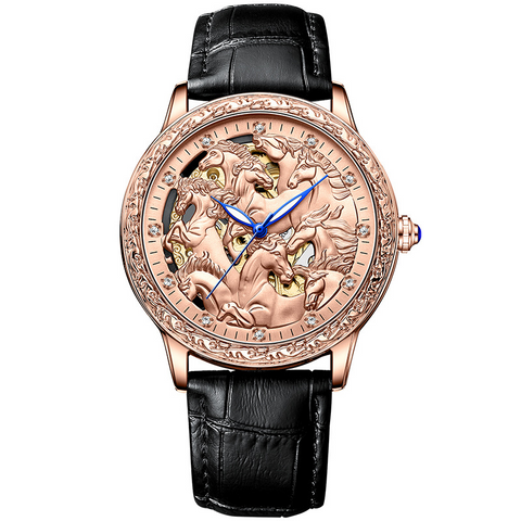Carlophis K-2196A Virtuoso Automatic 3D Horse Watch - Unisex & Mechanical