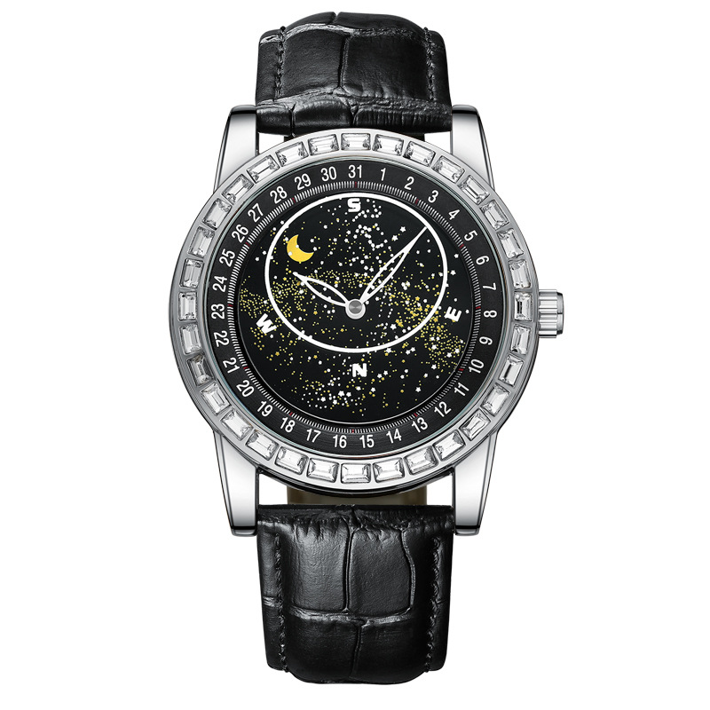 Carlophis K-1218A Men's Luminous Starry Sky Automatic Watch - Dual Display