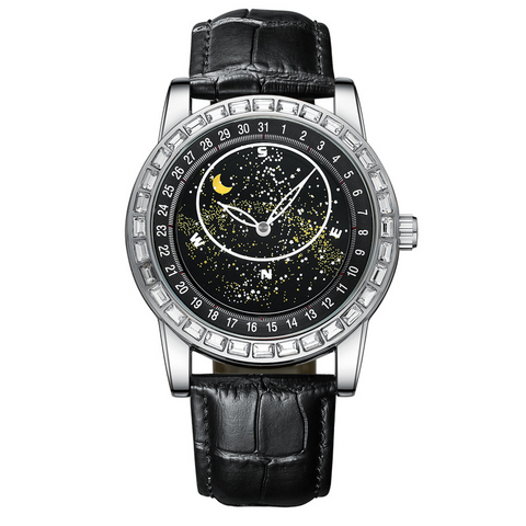 Carlophis K-1218A Men's Luminous Starry Sky Automatic Watch - Dual Display