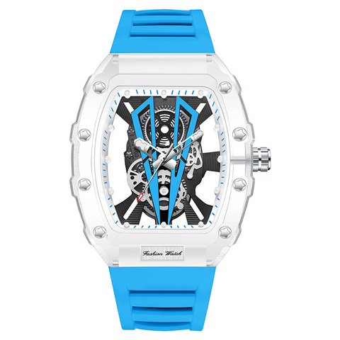 Carlophis K-2395B Flux Transparent Tonneau Watch - Unisex & Fashion Jelly