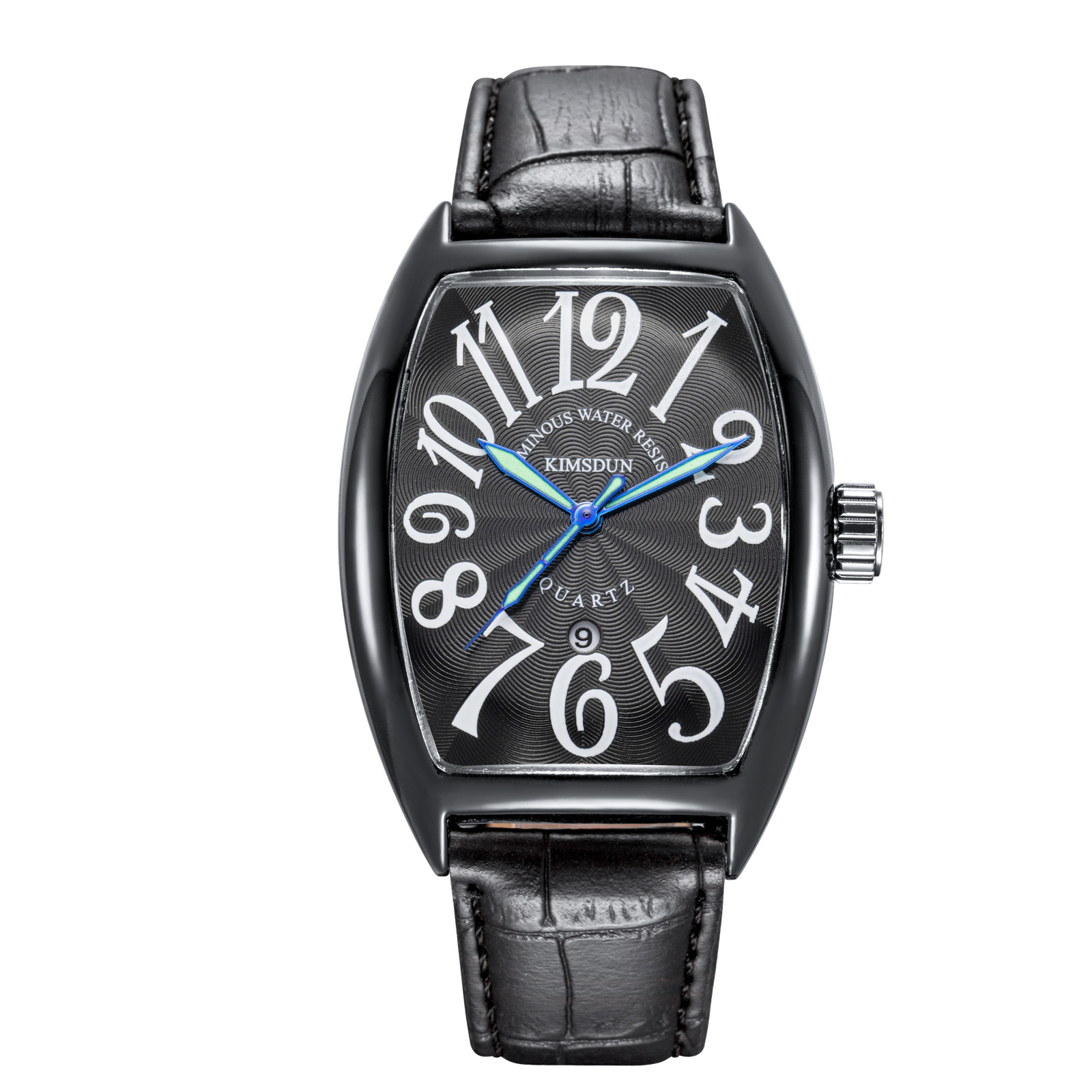 Carlophis K-816D Matrix Men's Digital Tonneau Watch - Premium Leather