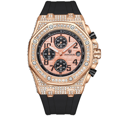 Carlophis K-1225B Regal Crystal-Accent Watch - Unisex & Dual-Display
