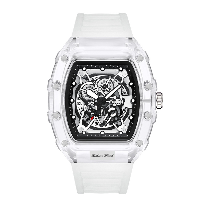 Carlophis K-2017B Vanguard Transparent Tonneau Watch - Men's & Artistic Dial