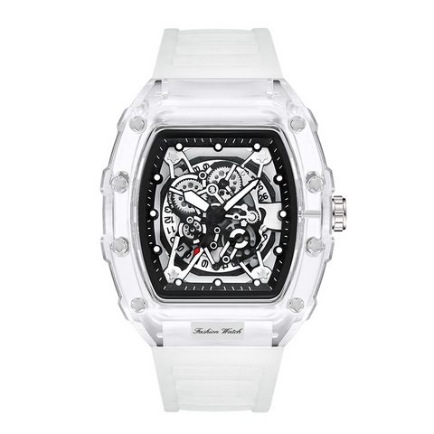 Carlophis K-2017B Vanguard Transparent Tonneau Watch - Men's & Artistic Dial