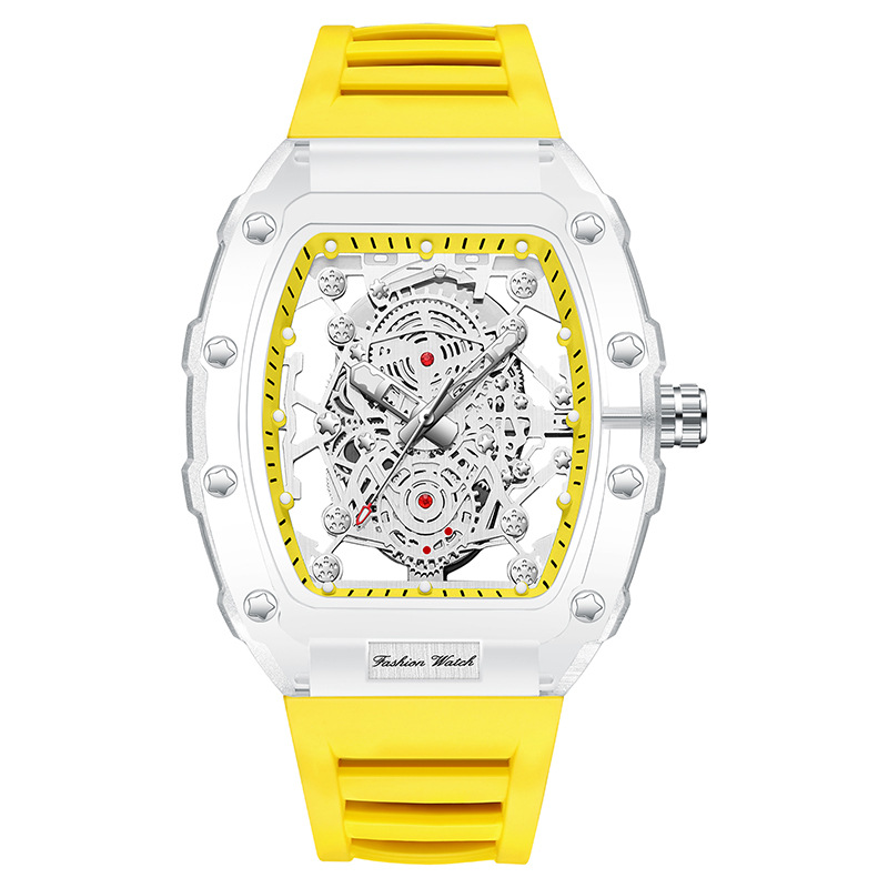 Carlophis K-2392B Construct Transparent Tonneau Watch - Unisex & Architectural