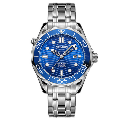 Carlophis K-1803B Helmsman Diver-Style Watch - Men's & Orange Bezel