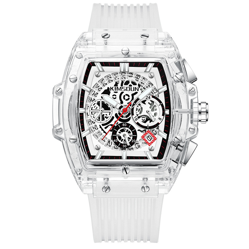 Carlophis K-2150B Shade Translucent Tonneau Watch - Men's & Frosted Dial