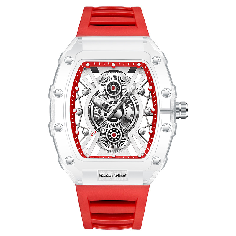 Carlophis K-2391B Ion Transparent Tonneau Watch - Men's & Monochromatic