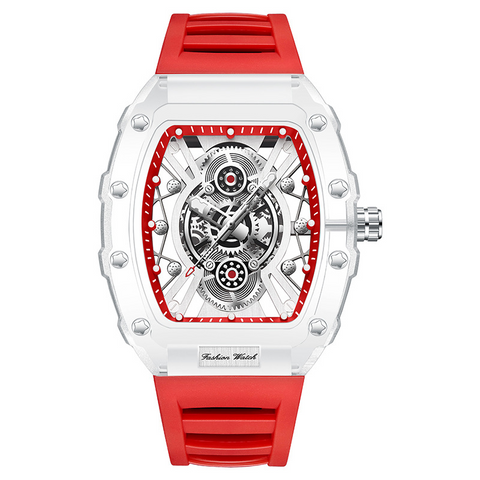 Carlophis K-2391B Ion Transparent Tonneau Watch - Men's & Monochromatic