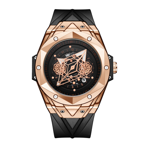Carlophis K-2101B Nexus Hexagonal Ana-Digi Watch - Men's & Skeleton Dial