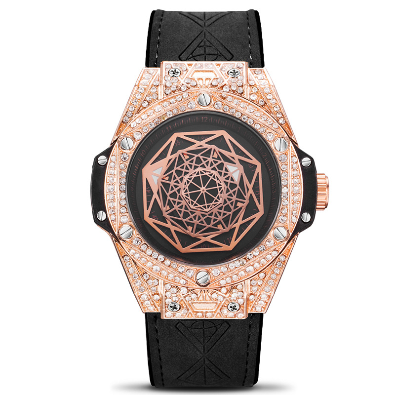 Carlophis K-109D Men's Luminous Hexagon Watch - Diamond-Style & Waterproof