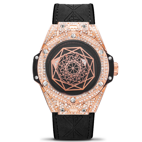 Carlophis K-109D Men's Luminous Hexagon Watch - Diamond-Style & Waterproof