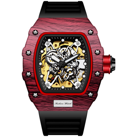 Carlophis K-2012A Raptor Automatic Tonneau Watch - Men's & See-Through