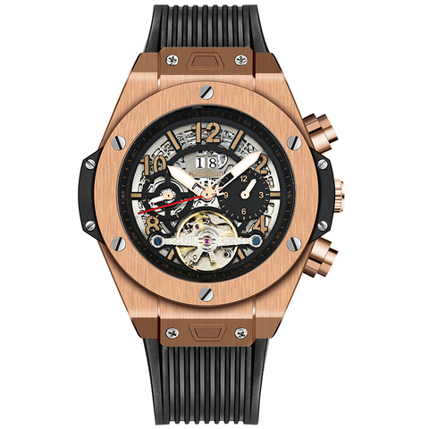 Carlophis K-718D Titan Men's Automatic Watch - 47mm & See-Through Case
