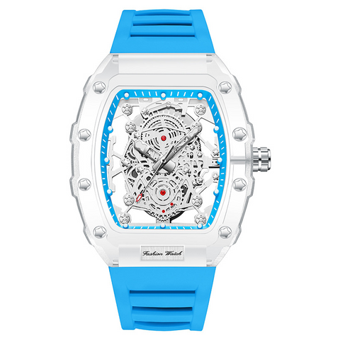 Carlophis K-2392B Construct Transparent Tonneau Watch - Unisex & Architectural