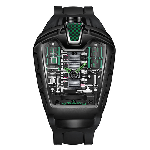Carlophis K-724D Men's Luminous Quartz Watch - Engine-Style Dual Display