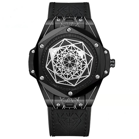 Carlophis K-720D Men's Hexagon Quartz Watch - Classic & Modern Style