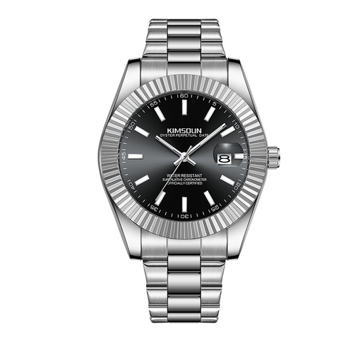 Carlophis K-1839B Regent Classic Dress Watch - Unisex & Fluted Bezel