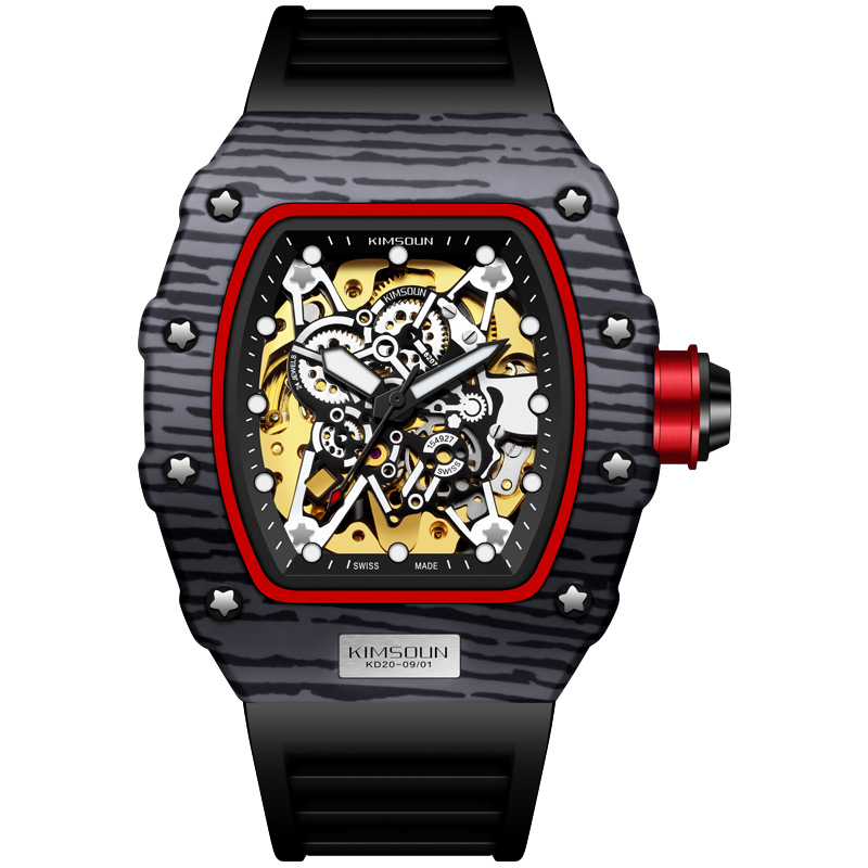 Carlophis K-2012A Raptor Automatic Tonneau Watch - Men's & See-Through