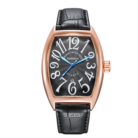 Carlophis K-816D Matrix Men's Digital Tonneau Watch - Premium Leather