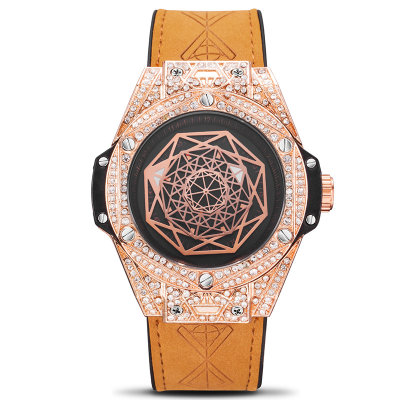 Carlophis K-109D Men's Luminous Hexagon Watch - Diamond-Style & Waterproof