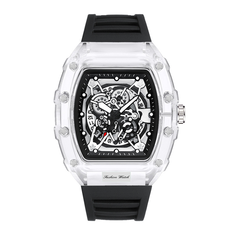 Carlophis K-2017B Vanguard Transparent Tonneau Watch - Men's & Artistic Dial
