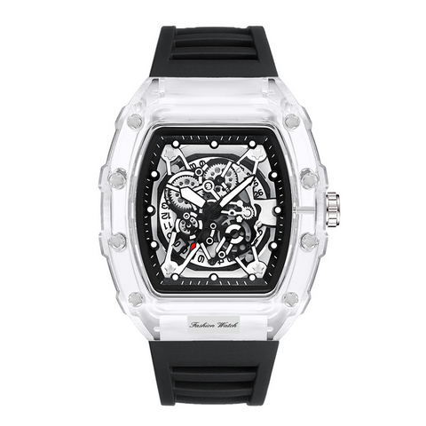 Carlophis K-2017B Vanguard Transparent Tonneau Watch - Men's & Artistic Dial