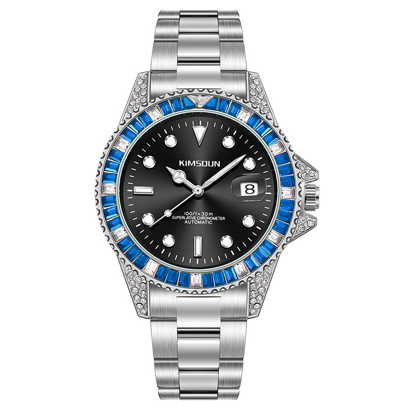 Carlophis K-1268A Crest Automatic Crystal Bezel Diver-Style Watch