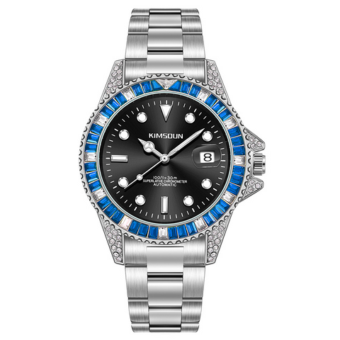 Carlophis K-1268A Crest Automatic Crystal Bezel Diver-Style Watch