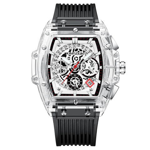 Carlophis K-2150B Shade Translucent Tonneau Watch - Men's & Frosted Dial