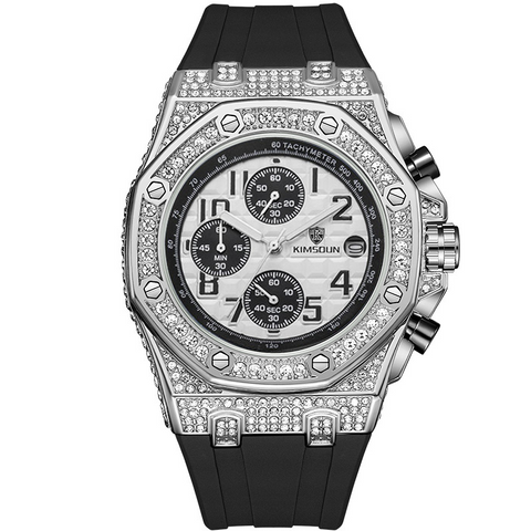 Carlophis K-1225B Regal Crystal-Accent Watch - Unisex & Dual-Display