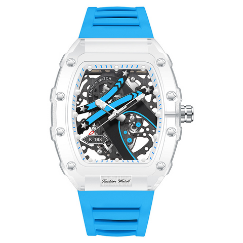 Carlophis K-2390B Spectra Transparent Tonneau Watch - Men's & Jelly Style