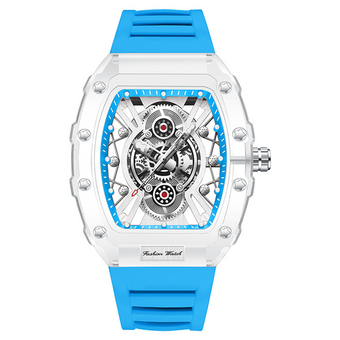 Carlophis K-2391B Ion Transparent Tonneau Watch - Men's & Monochromatic
