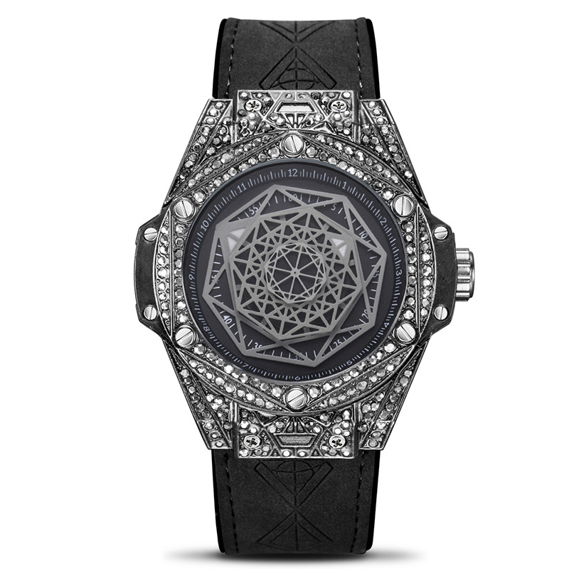 Carlophis K-109D Men's Luminous Hexagon Watch - Diamond-Style & Waterproof