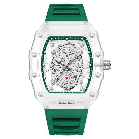 Carlophis K-2392B Construct Transparent Tonneau Watch - Unisex & Architectural
