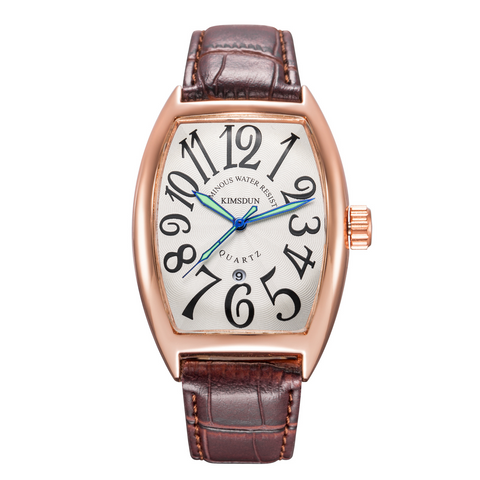 Carlophis K-816D Matrix Men's Digital Tonneau Watch - Premium Leather