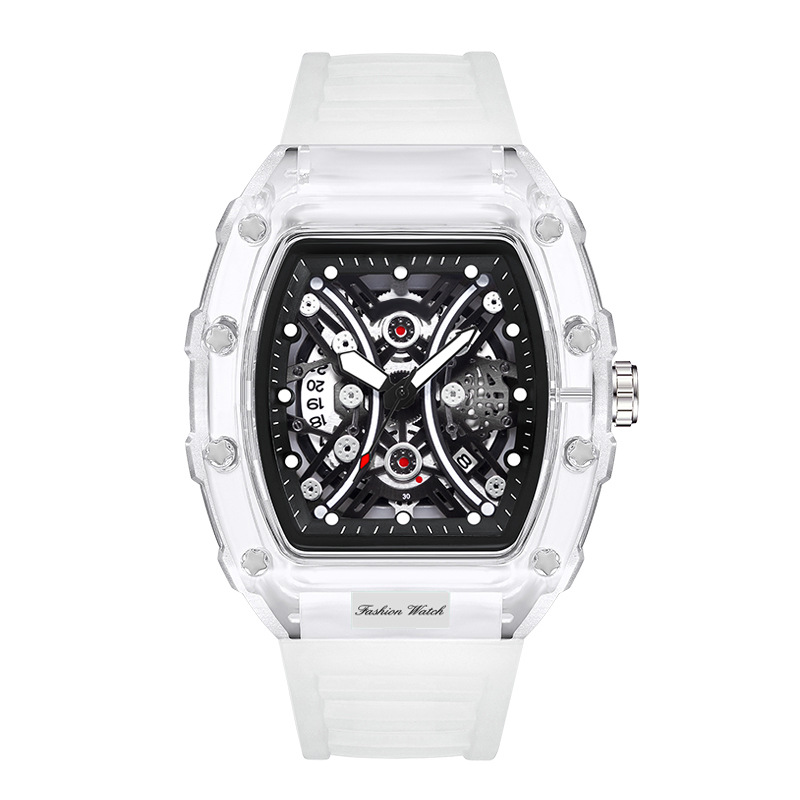 Carlophis K-2017B Vanguard Transparent Tonneau Watch - Men's & Artistic Dial