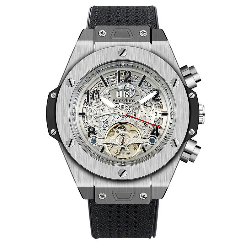 Carlophis K-718D Titan Men's Automatic Watch - 47mm & See-Through Case