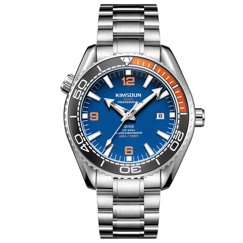 Carlophis Breaker Diver-Style Quartz Watch - Men's & Orange Bezel