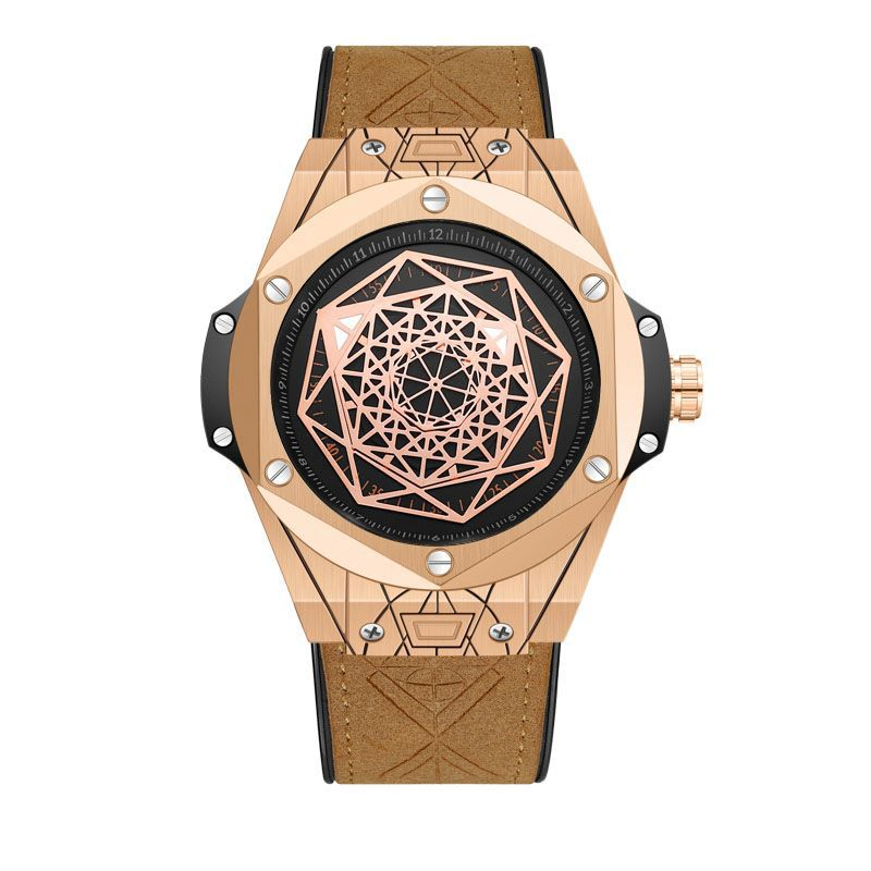 Carlophis K-720D Men's Hexagon Quartz Watch - Classic & Modern Style