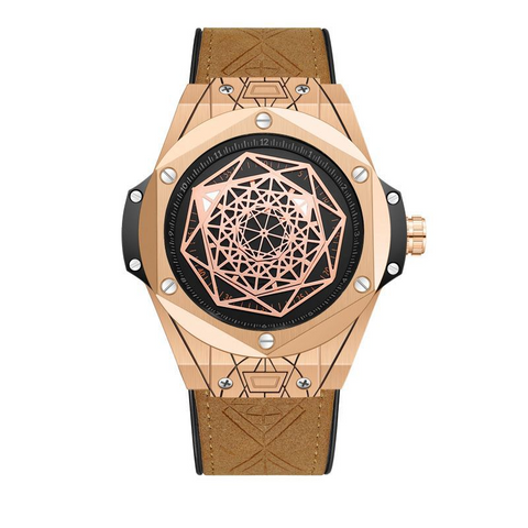 Carlophis K-720D Men's Hexagon Quartz Watch - Classic & Modern Style