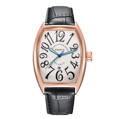 Carlophis K-816D Matrix Men's Digital Tonneau Watch - Premium Leather