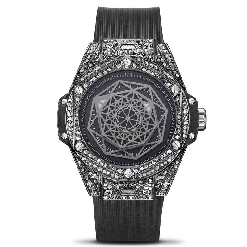 Carlophis K-109D Men's Luminous Hexagon Watch - Diamond-Style & Waterproof