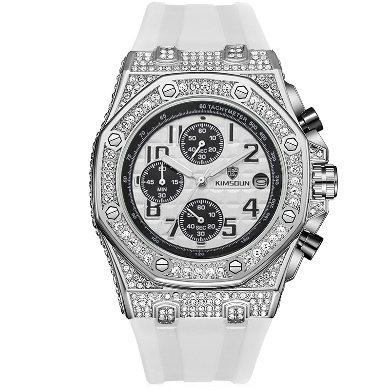 Carlophis K-1225B Regal Crystal-Accent Watch - Unisex & Dual-Display