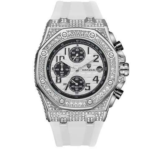 Carlophis K-1225B Regal Crystal-Accent Watch - Unisex & Dual-Display